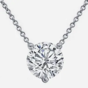 1.00 ct Solitaire Pendant Round Lab Diamond by Mercury Rings