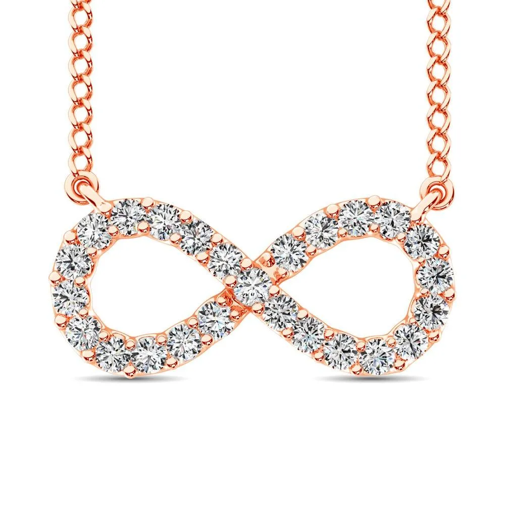 10K Rose Gold Diamond 1/2 Ct.Tw. Infinity Pendant