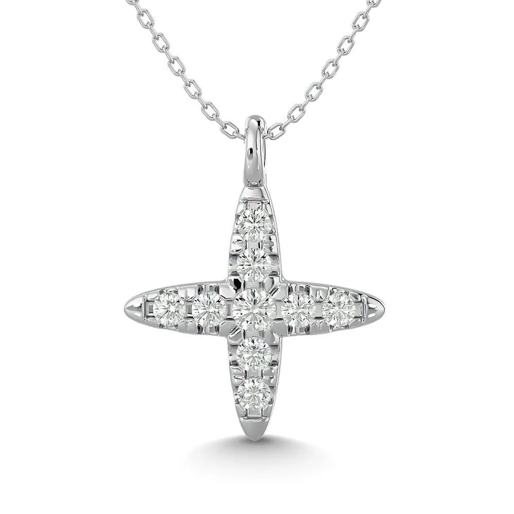 10KT WHITE GOLD 1/20CT TW DIAMOND PENDANT