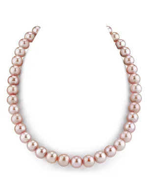 11.5-12.5mm Pink Freshwater Pearl Necklace - AAA Quality