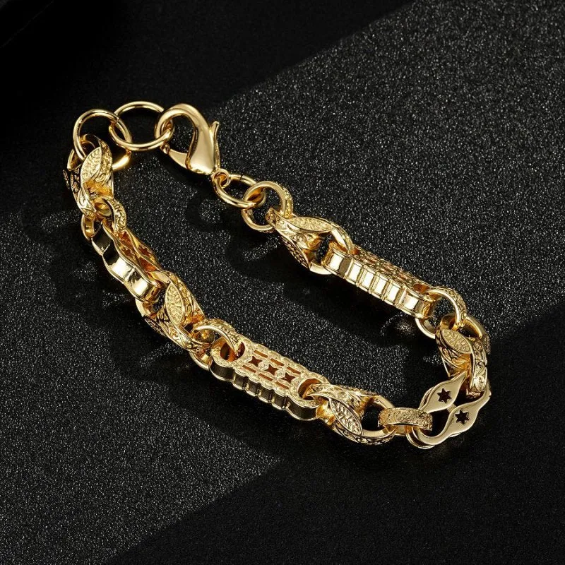 12mm Gold Filled Tulip x Stars and Bars Bracelet 8.5/9 Inch