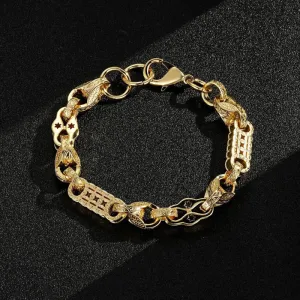 12mm Gold Filled Tulip x Stars and Bars Bracelet 8.5/9 Inch