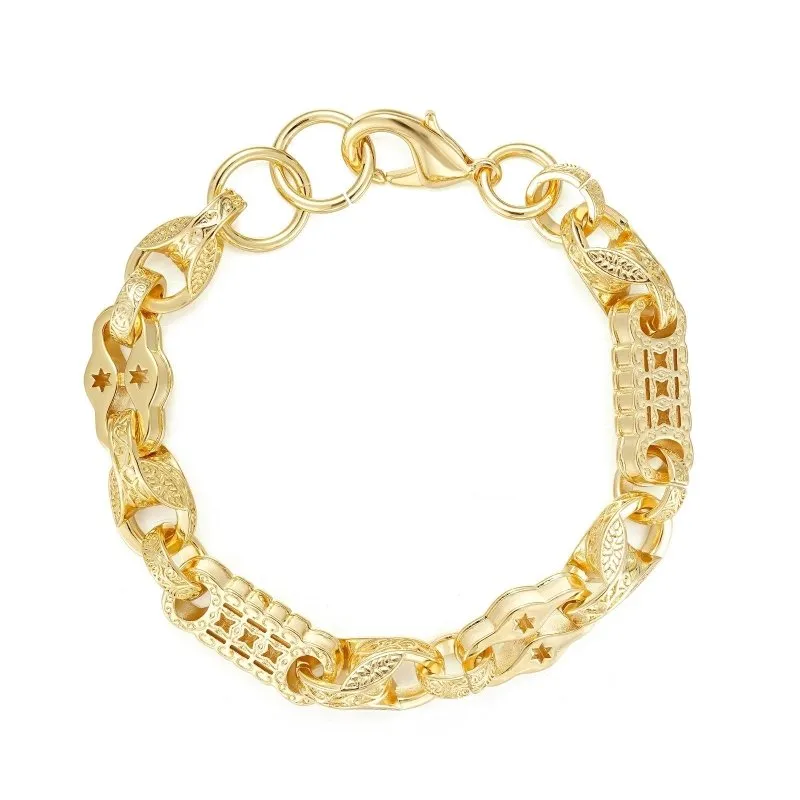 12mm Gold Filled Tulip x Stars and Bars Bracelet 8.5/9 Inch