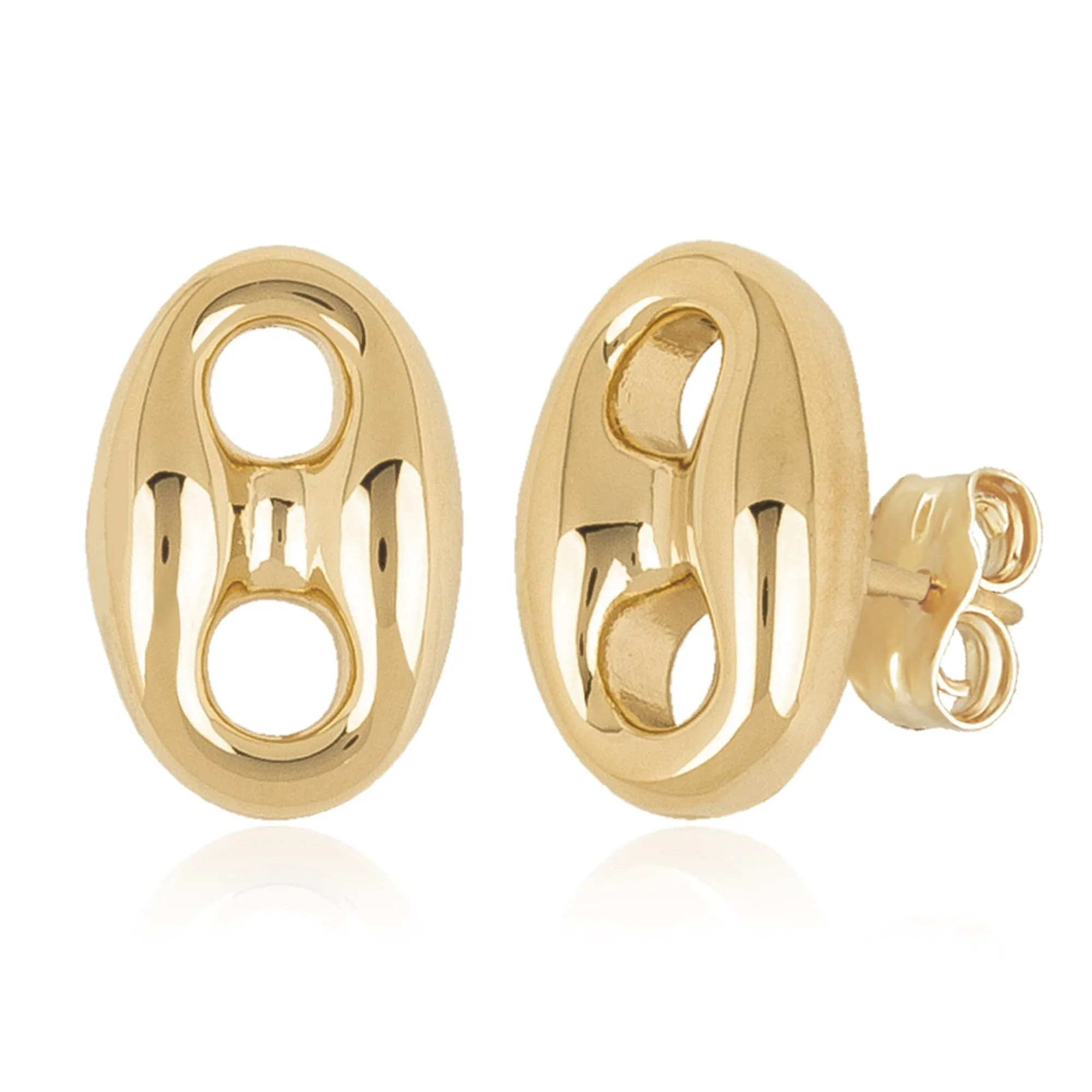 14K Medium Mariner Link Stud Earrings