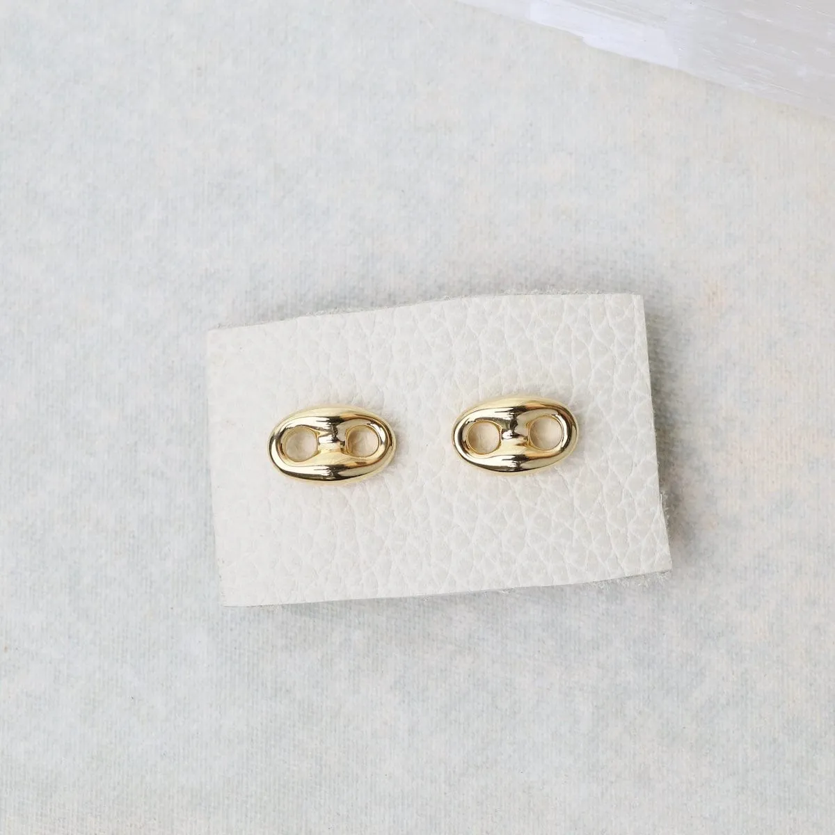 14K Medium Mariner Link Stud Earrings