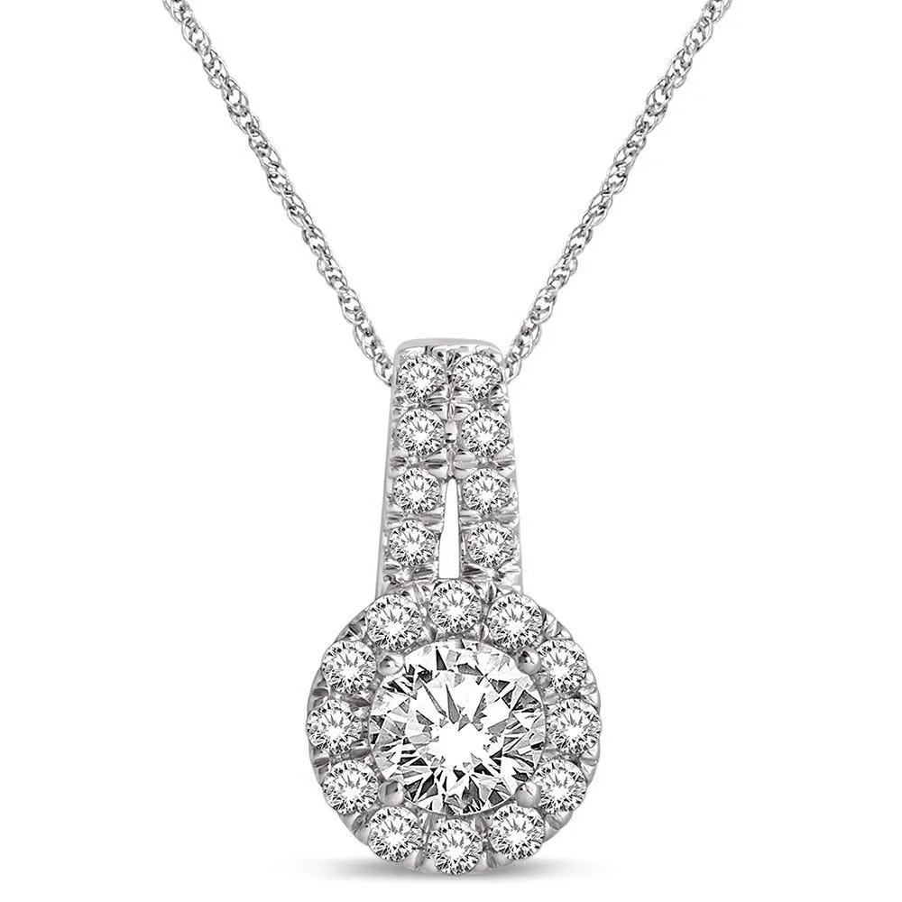 14K White Gold 5/8 Ct.Tw. Diamond Fashion Pendant