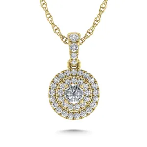 14K Yellow Gold Diamond 3/8 Ct.Tw. Fashion Pendant