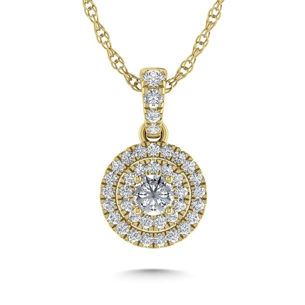 14K Yellow Gold Diamond 3/8 Ct.Tw. Fashion Pendant