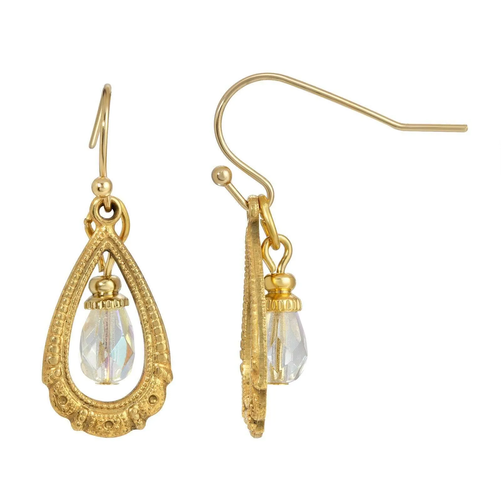 1928 Jewelry Elegancia Antigua Teardrop Crystal Dangle Earrings