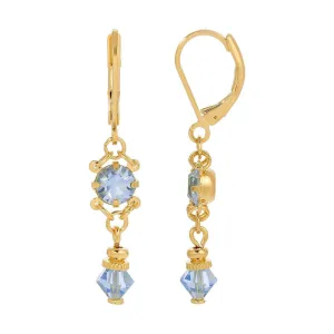 1928 Jewelry Goldene Opulenz European Crystal Drop Earrings