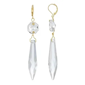 1928 Jewelry Icicle Dreams Crystal Linear Drop Earrings