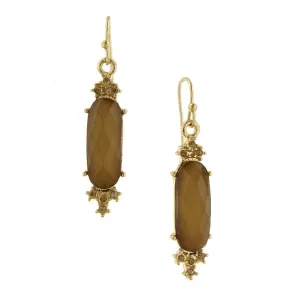 1928 Jewelry Light Topaz Crystal & Stone Faceted Drop Earrings