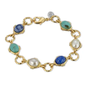 1928 Jewelry Sardinia Multicolor Oval Link Bracelet