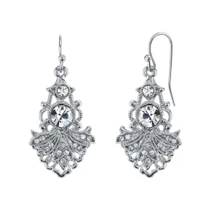 1928 Jewelry Sparkling Symphony Multi Crystal Filigree Drop Earrings