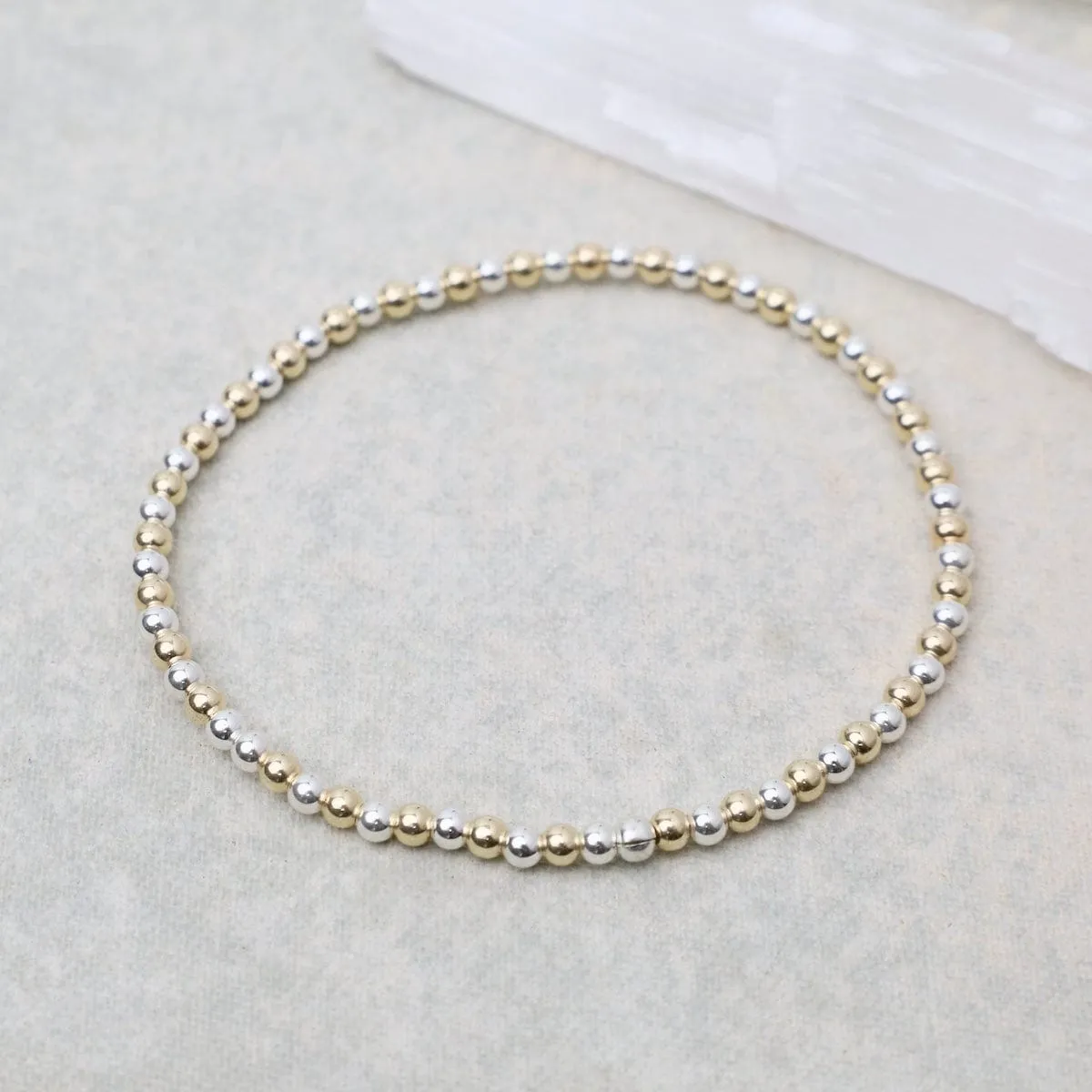 3mm Classic Ball Bracelet in Silver, Gold, or Two Tone