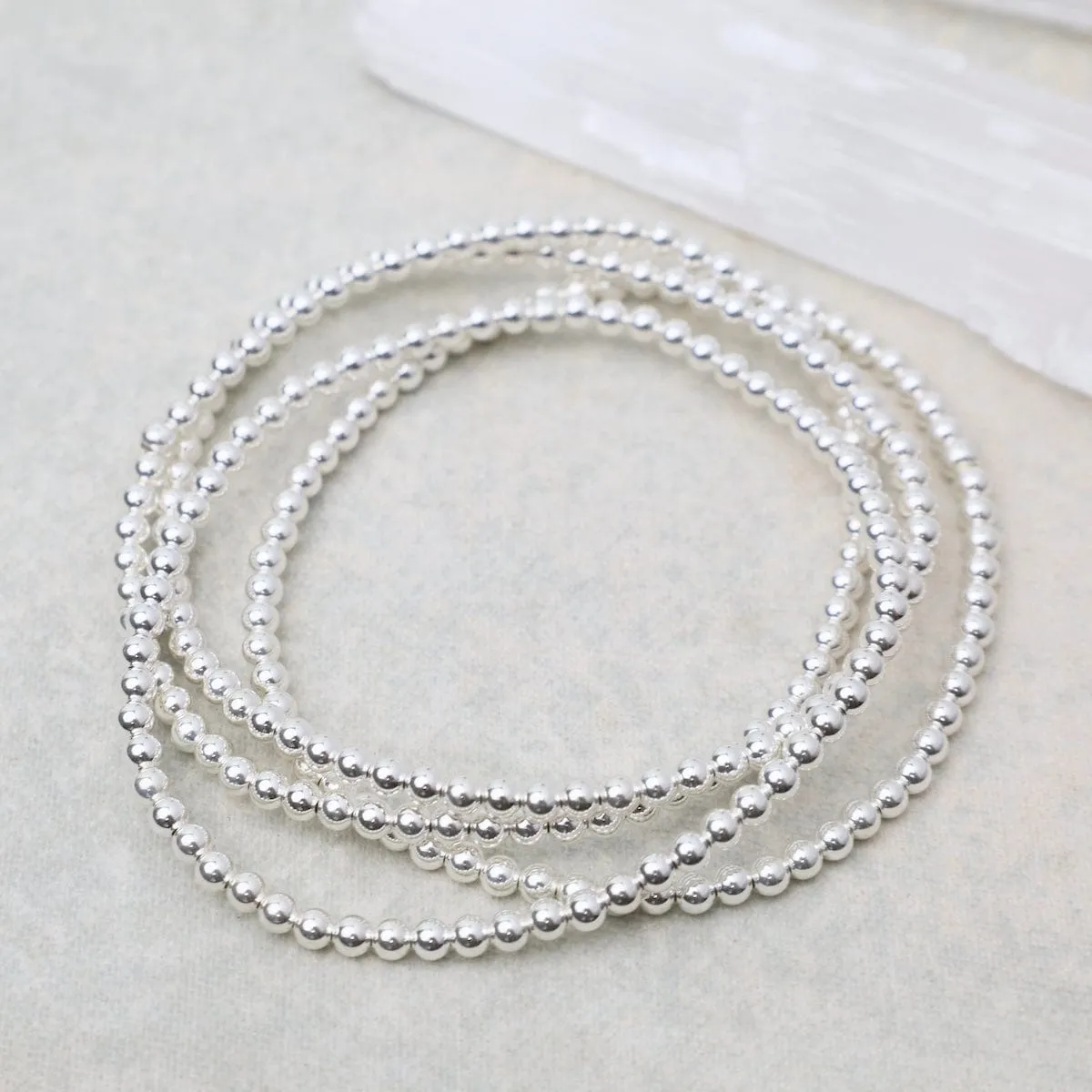 3mm Classic Ball Bracelet in Silver, Gold, or Two Tone