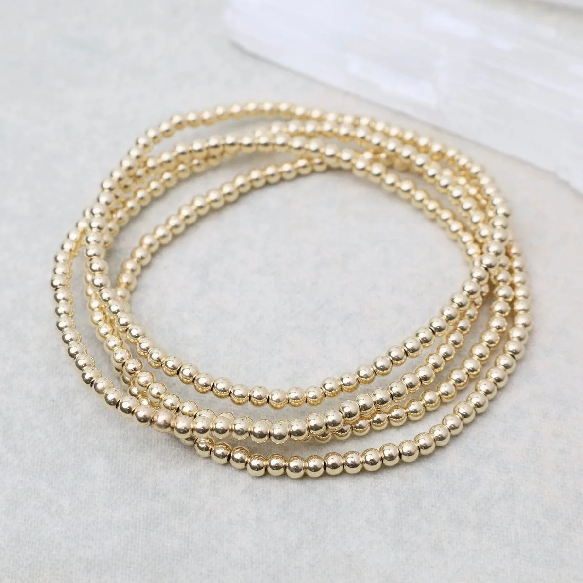 3mm Classic Ball Bracelet in Silver, Gold, or Two Tone