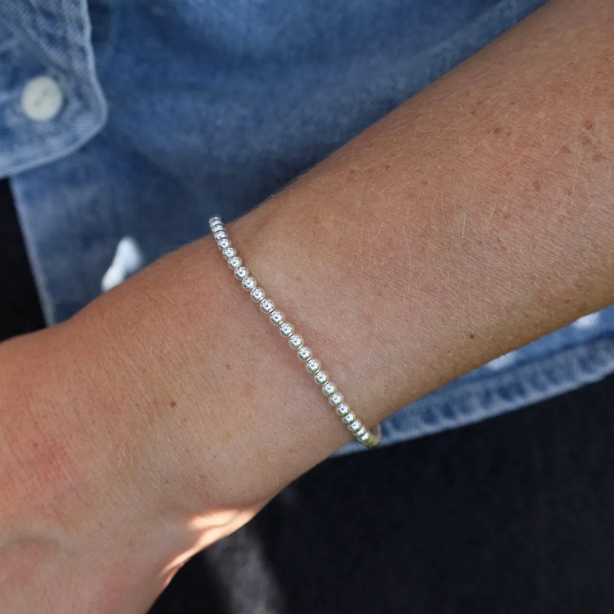 3mm Classic Ball Bracelet in Silver, Gold, or Two Tone