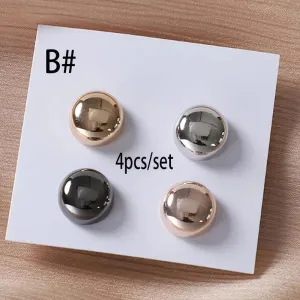 4 Pcs Mixed Colors Macaroon Shape Round Magnetic Buckle