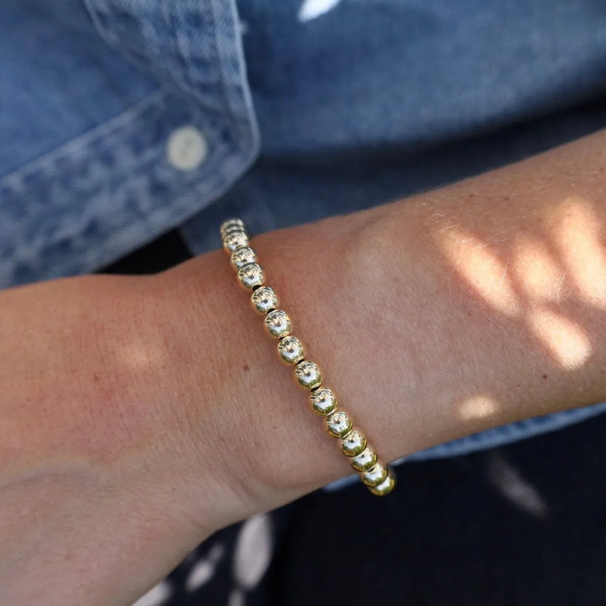 6mm Classic Ball Bracelet in Silver, Gold, or Two Tone