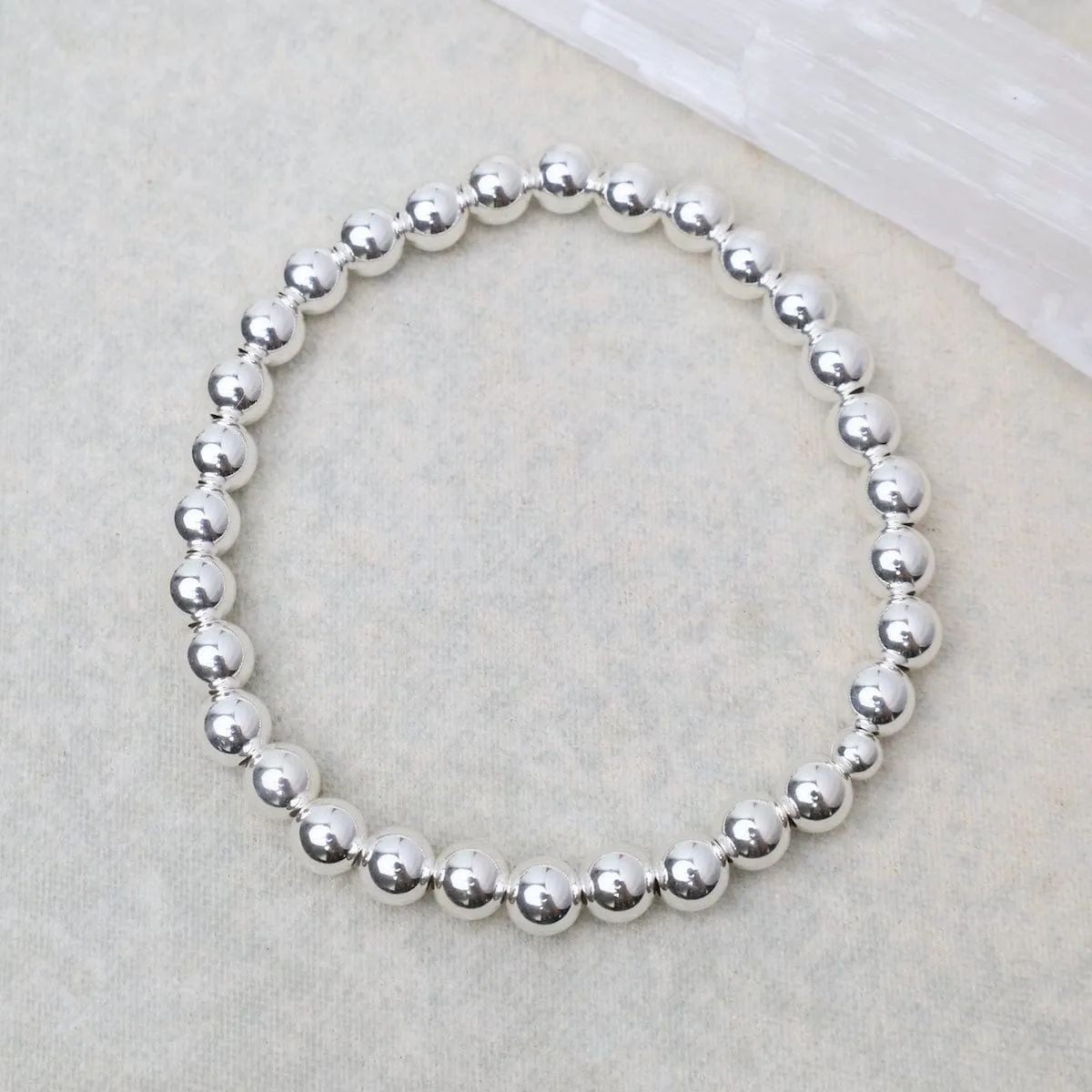 6mm Classic Ball Bracelet in Silver, Gold, or Two Tone