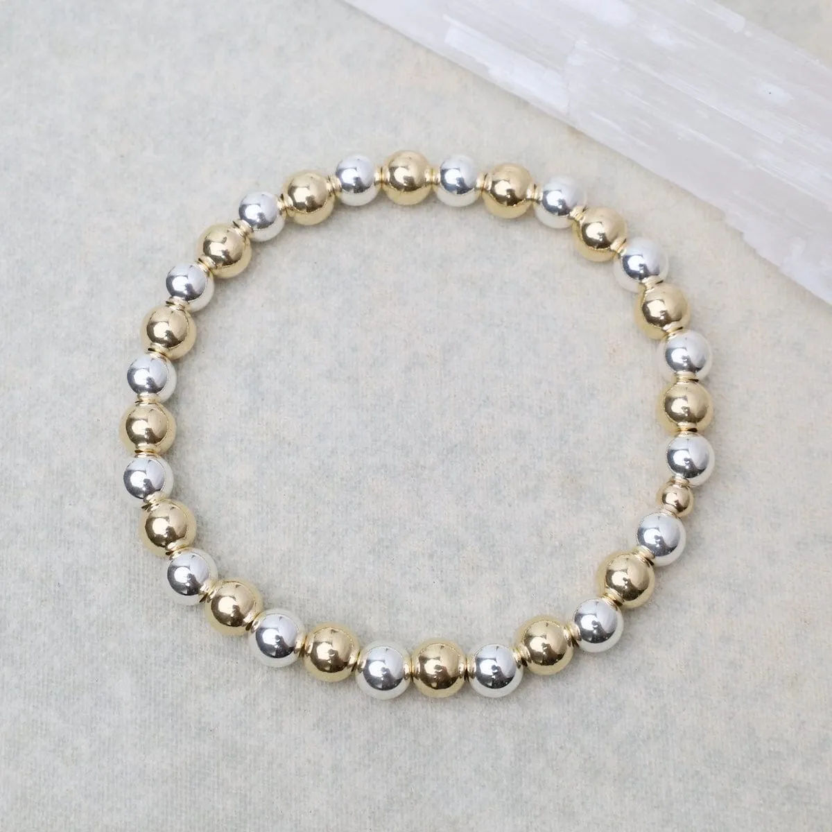 6mm Classic Ball Bracelet in Silver, Gold, or Two Tone