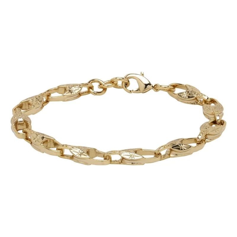 8mm Gold Flat Tulip Bracelet 6/9 Inches