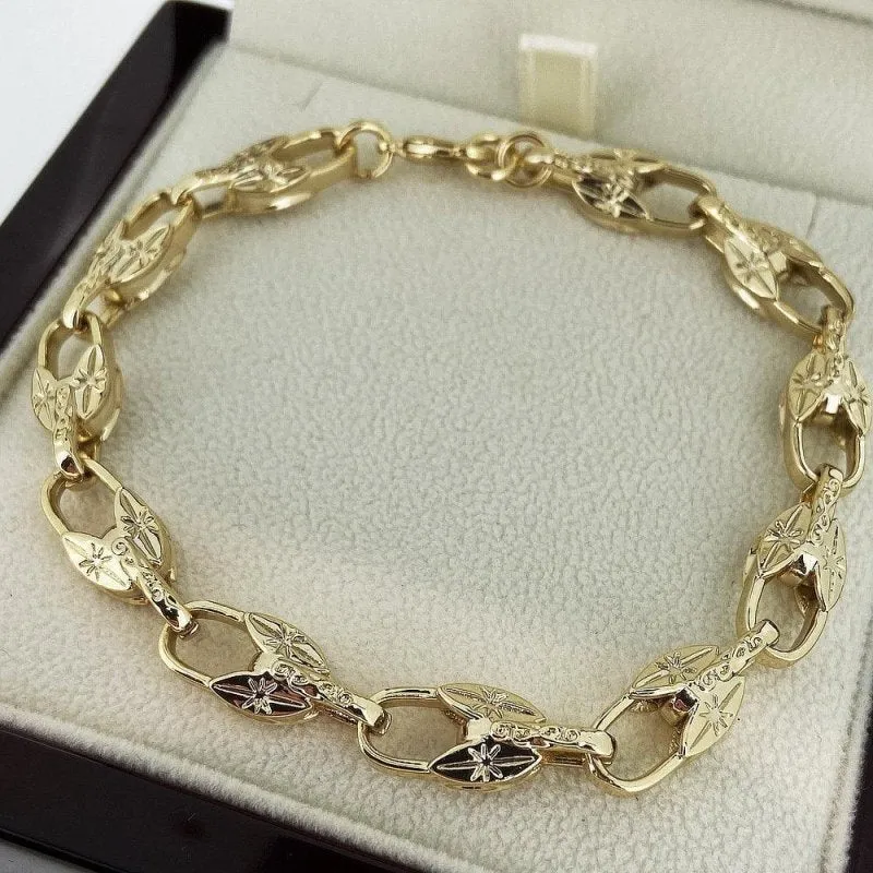 8mm Gold Flat Tulip Bracelet 6/9 Inches