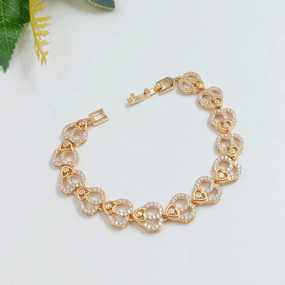 Aamrapali  Rose Gold Plated Austrian Stone Adjustable Bracelet