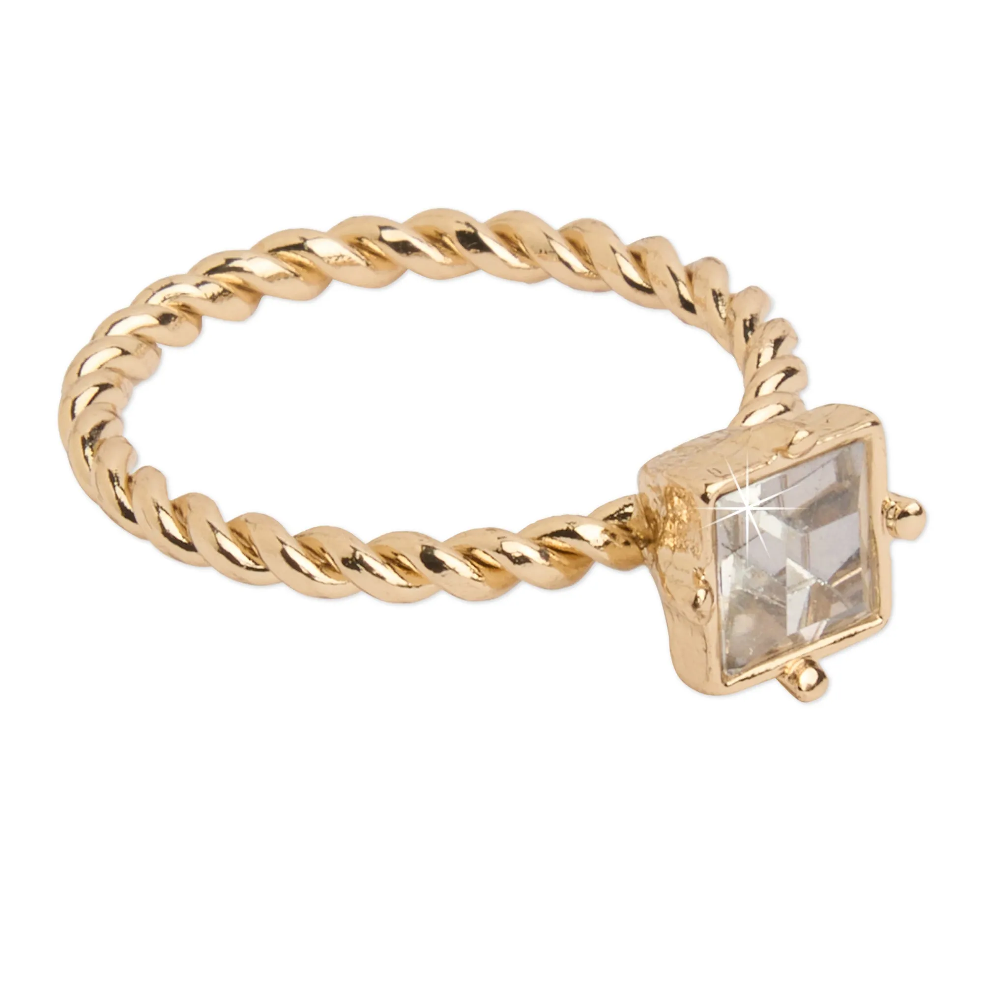 Accessorize London Women's Gold Crystal Ring Pack Small