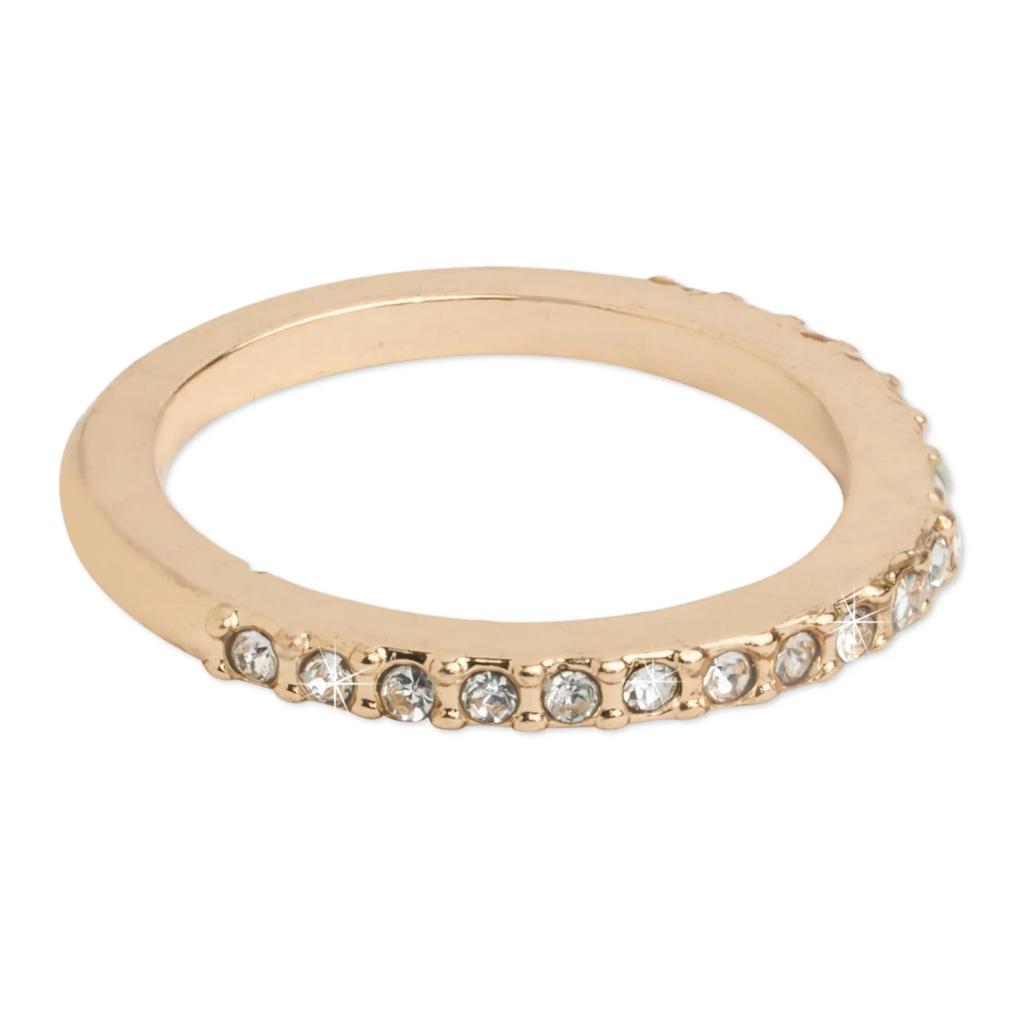 Accessorize London Women's Gold Crystal Ring Pack Small