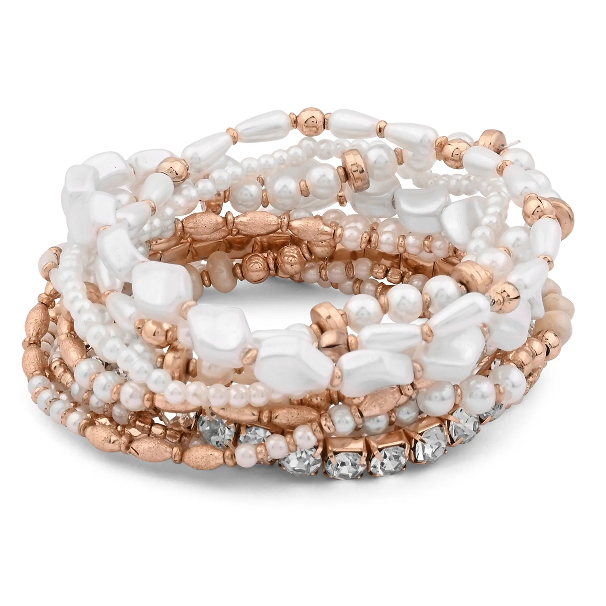 Accessorize London Women's Multi Diamante Stretch Bracelets Multipack