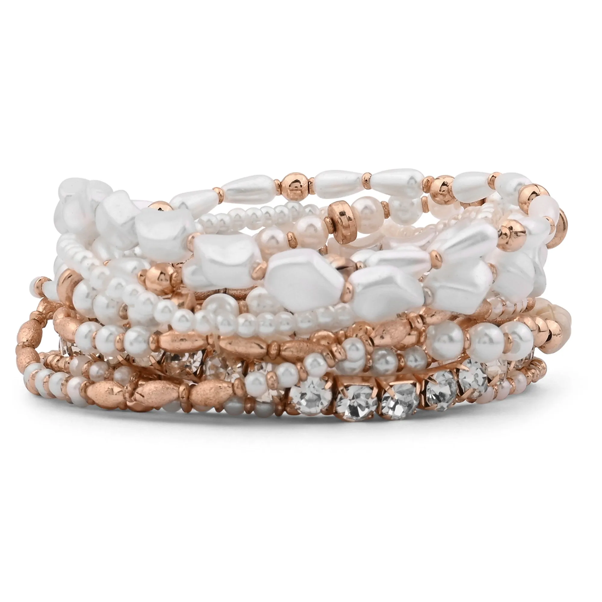 Accessorize London Women's Multi Diamante Stretch Bracelets Multipack