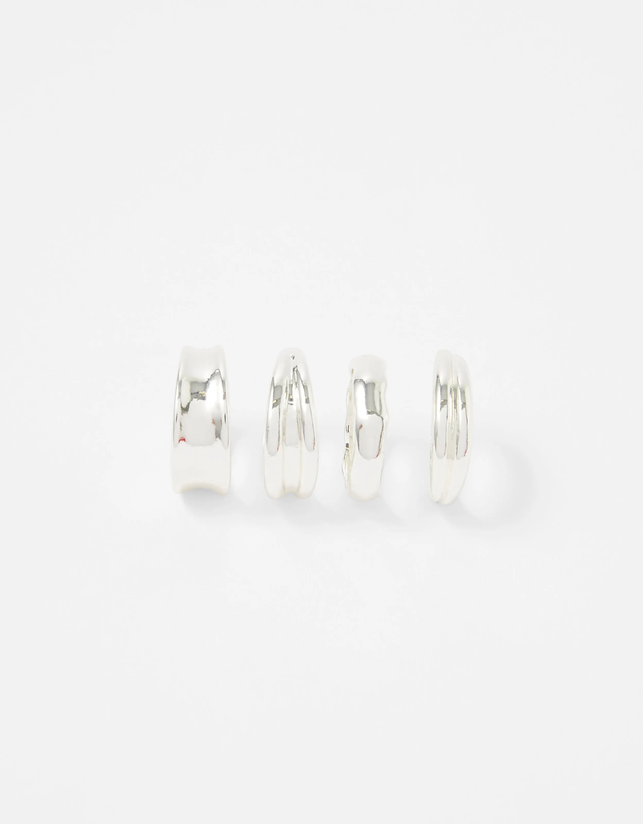 Accessorize London Women's Pack Of 4 Chunky Stacking Rings Small