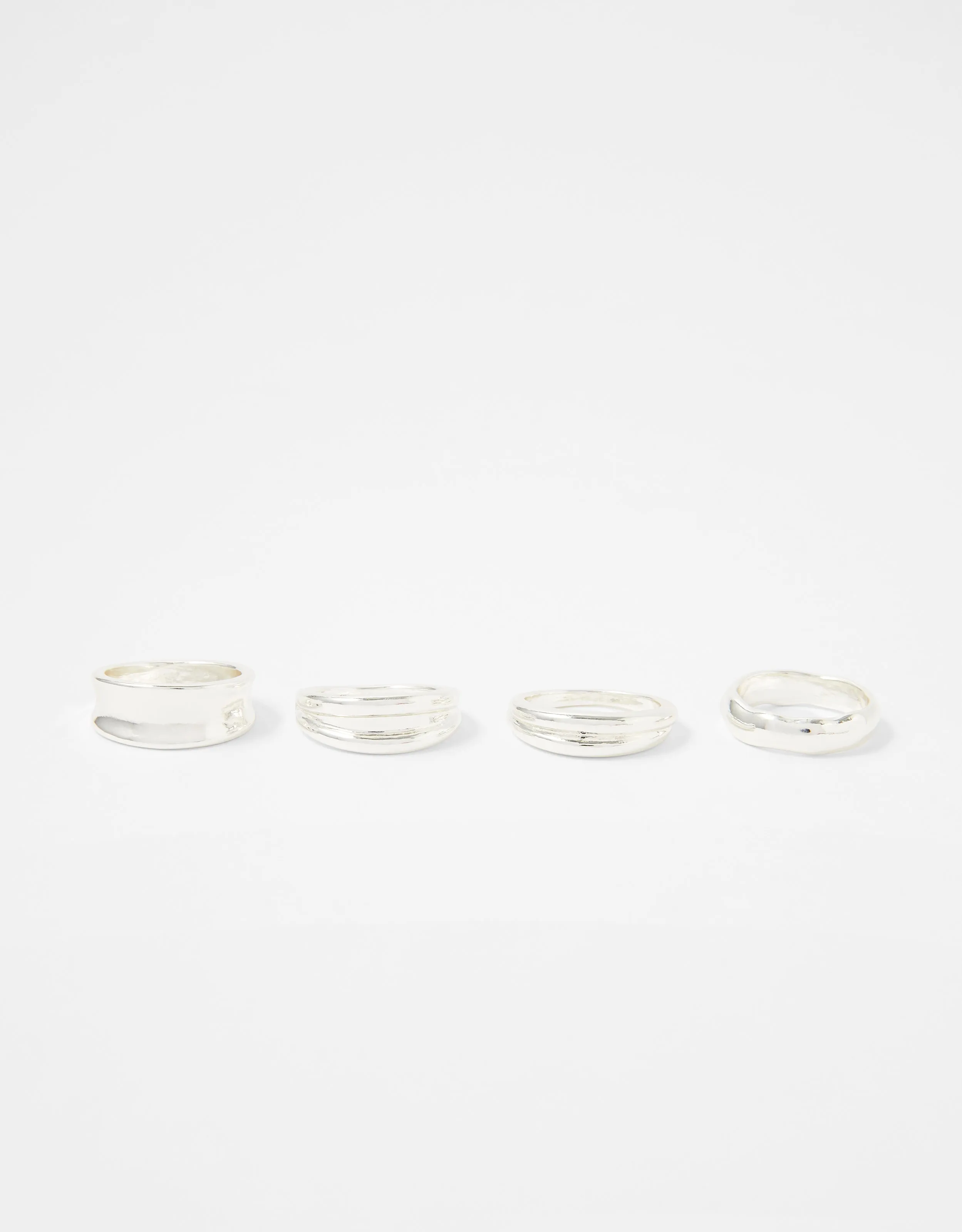 Accessorize London Women's Pack Of 4 Chunky Stacking Rings Small