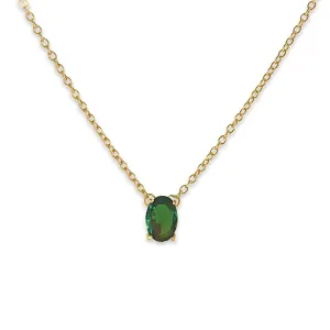 Amy Oval Birthstone Necklace