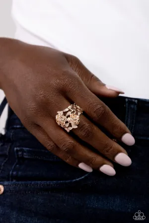 Anything ROSE - Rose Gold - Flower Paparazzi Ring