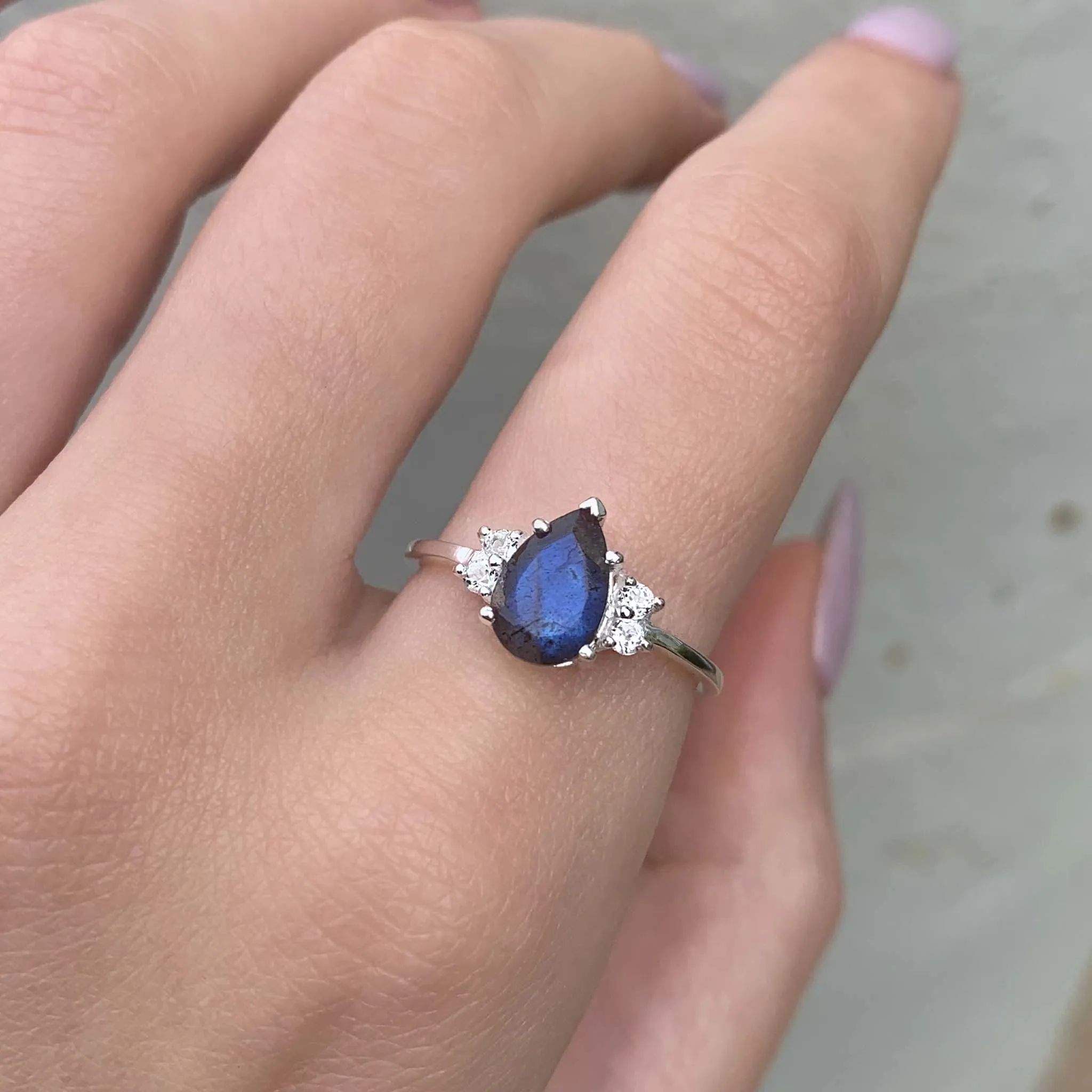 Aurora's Tear Labradorite Ring