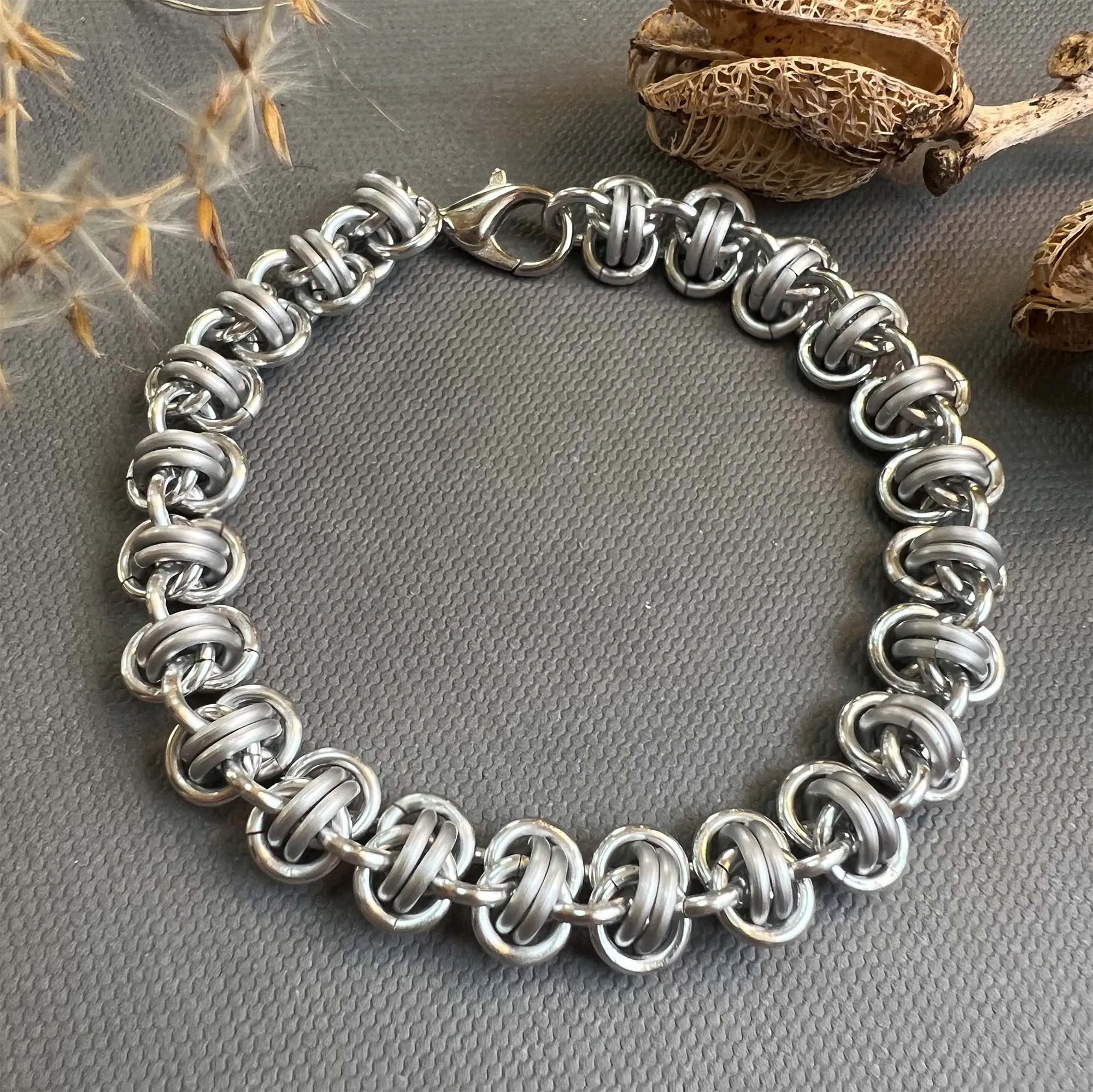 Barrel Weave Bracelet with Free video Silver and Silver Frost