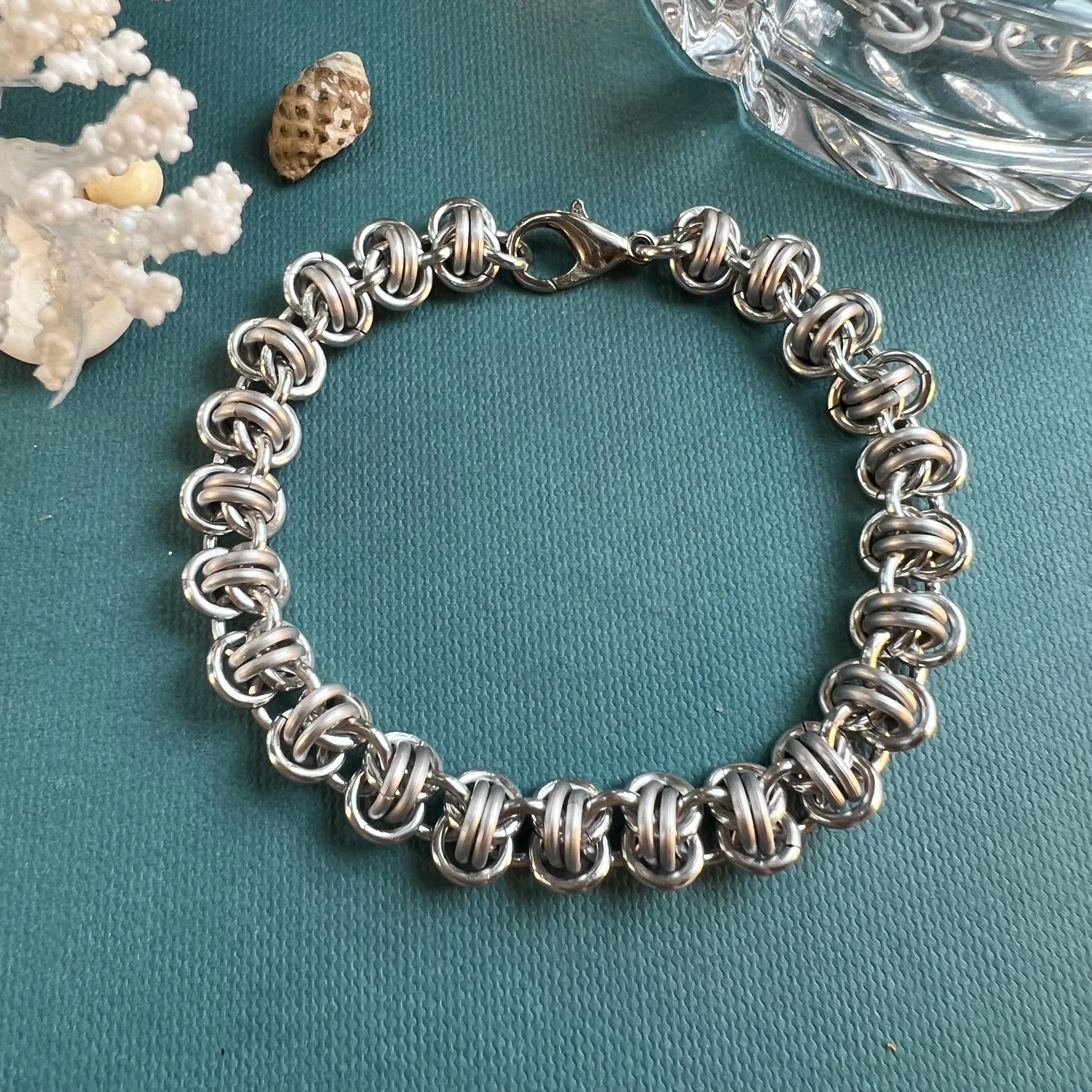 Barrel Weave Bracelet with Free video Silver and Silver Frost