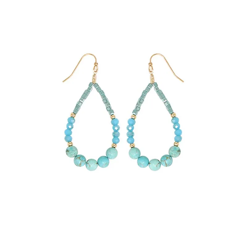 Beaded Ball Teardrop Earrings