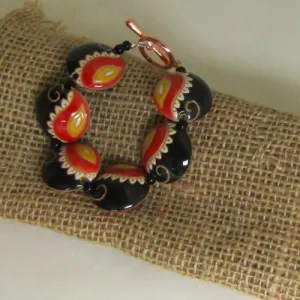 Black & Red Handmade Bead Bracelet