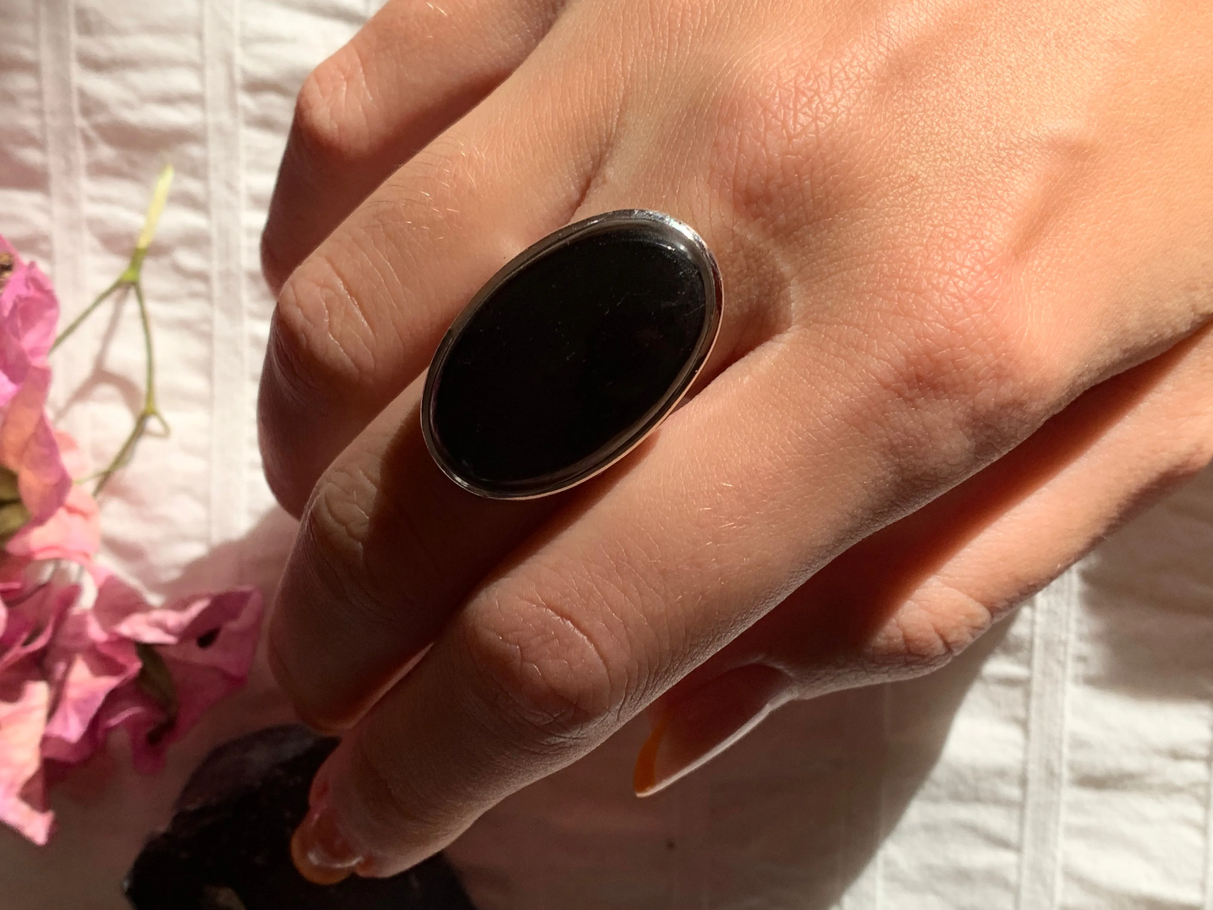 Black Tourmaline Naevia Ring - Reg. Oval (US 6.5 & 7)