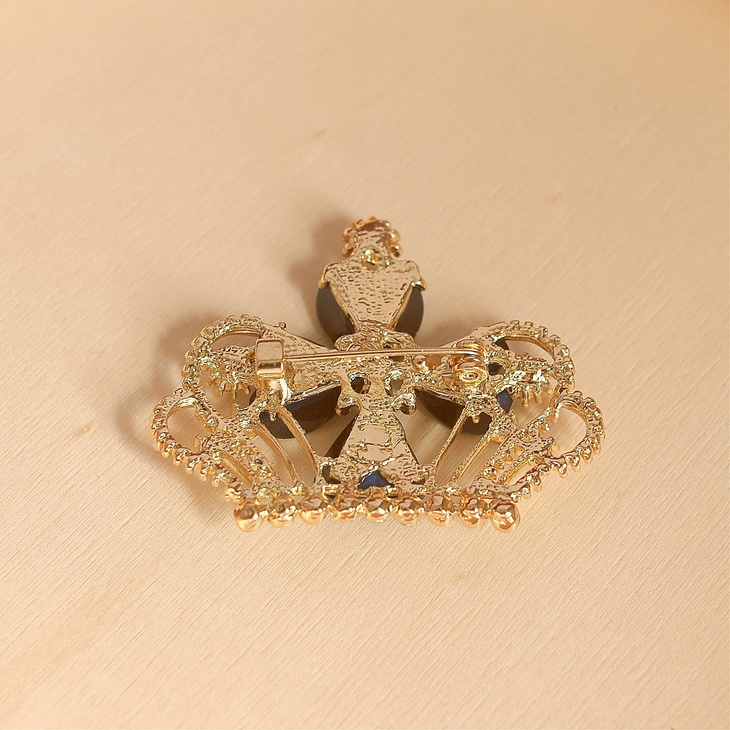 Blue Brooch with Rhinestone - As Seen with Gok