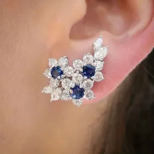 Blue Flower Ear Climbers