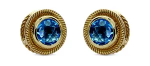 Blue Topaz 18 Karat Gold Earrings