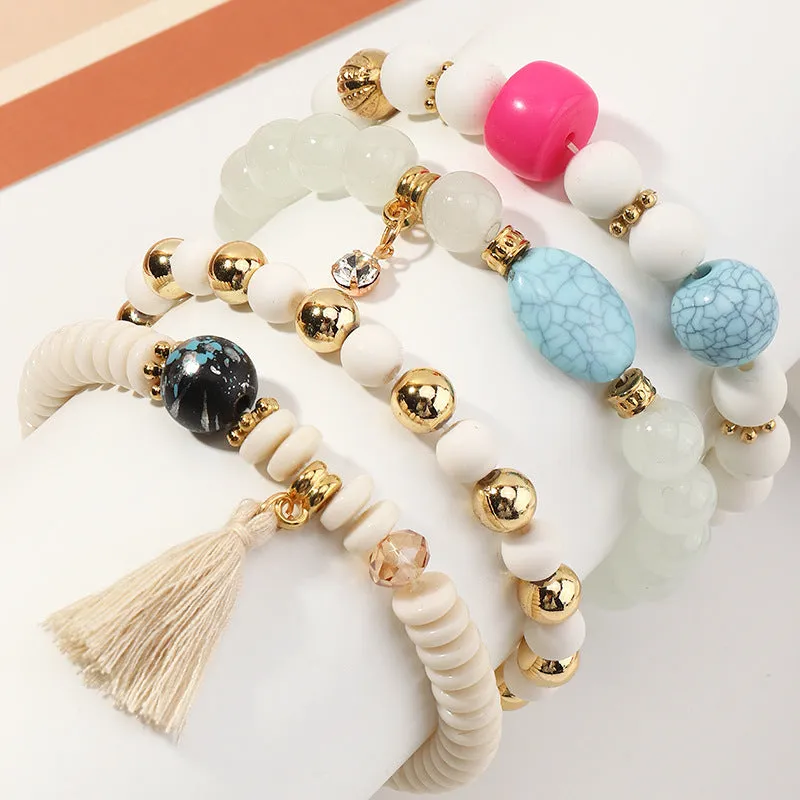 Bohemian Style Turquoise Bracelet Tassel Beaded Multi-layer Bracelet