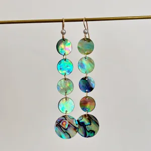 brilliant peacock flash abalone shell earrings