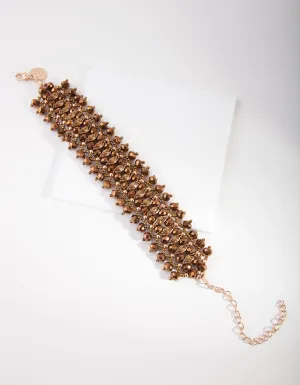 Brown Faceted Diamante Bracelet