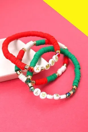 Christmas Disc Braclet